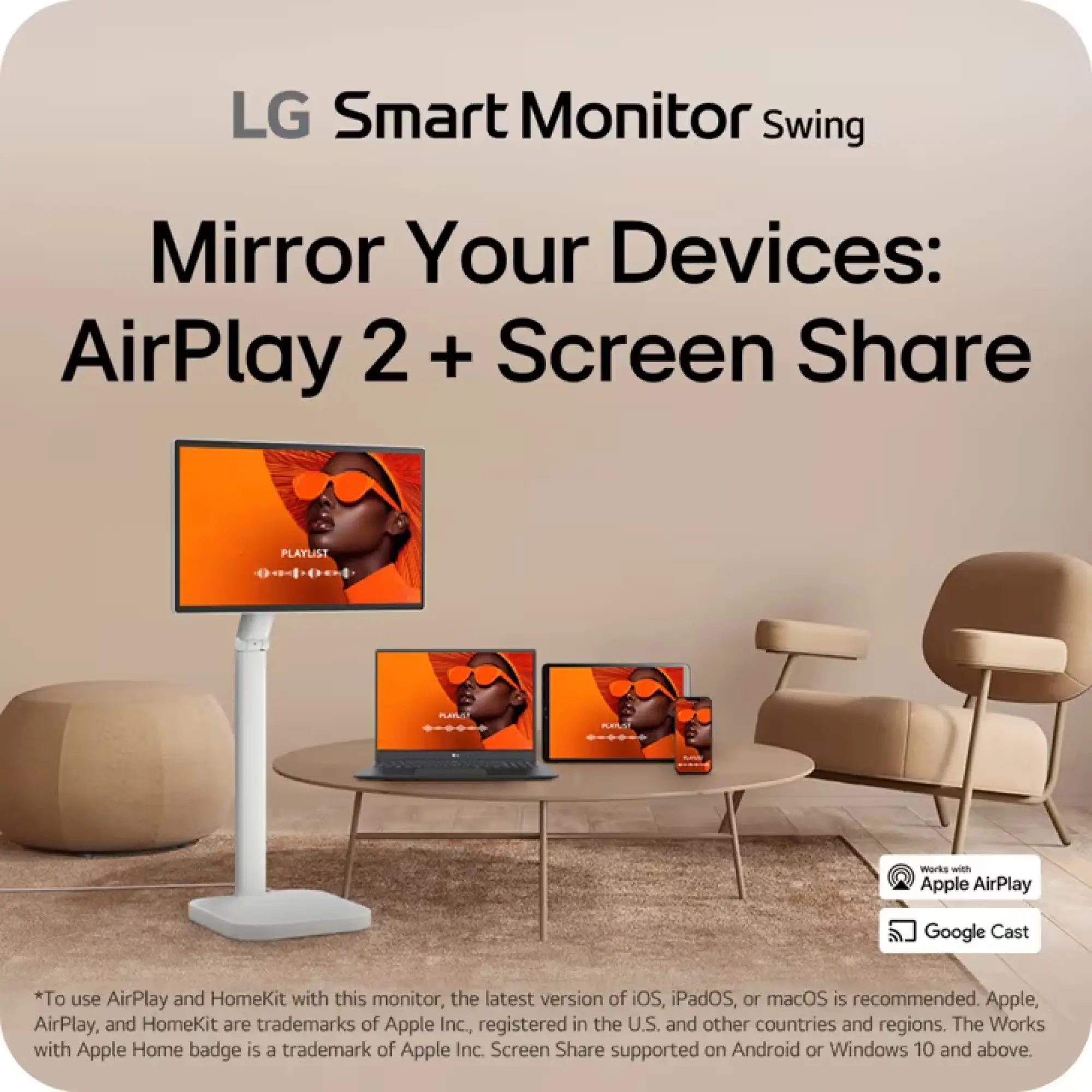 Photo of شاشة إل جي ألترا وايد 32 إنش Smart Monitor Swing - موديل 32U889SA-W
