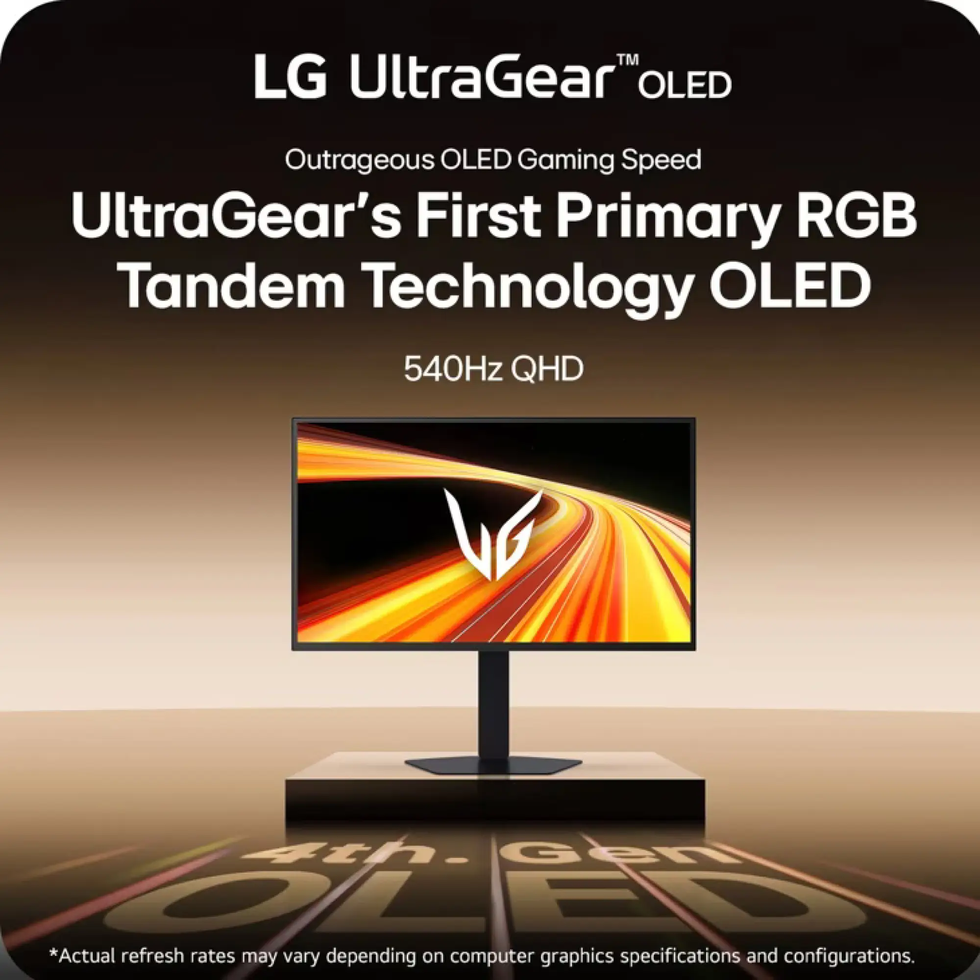 Photo of 27 Inch UltraGear™ OLED Dual Mode QHD 540Hz or HD 720Hz 0.02ms G-Sync® Compatible DisplayPort 2.1 Gaming Monitor