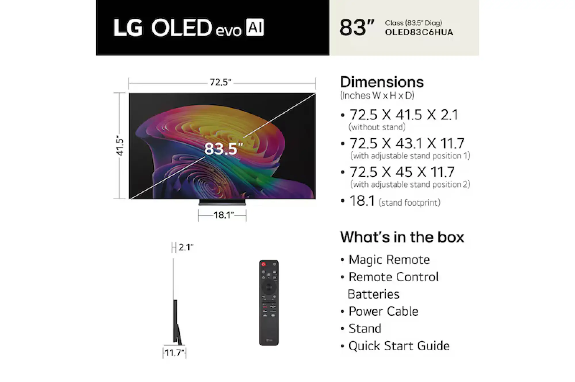Photo of تلفزيون إل جي أوليد إيفو ذكي 83 بوصة 4K UHD AI فئة C6H إصدار 2026 مع ريموت سحري - موديل OLED83C6HUP