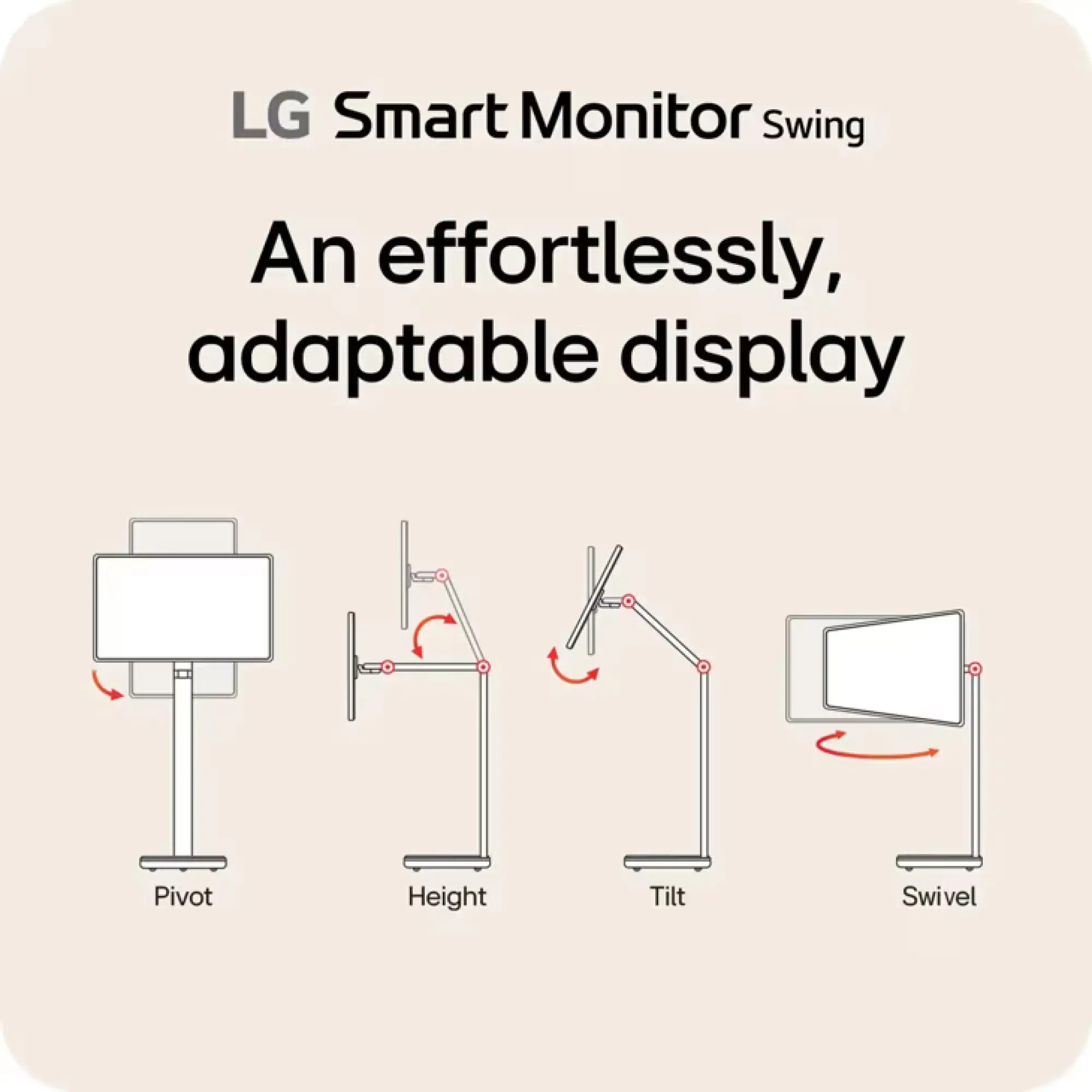 Photo of شاشة إل جي ألترا وايد 32 إنش Smart Monitor Swing - موديل 32U889SA-W