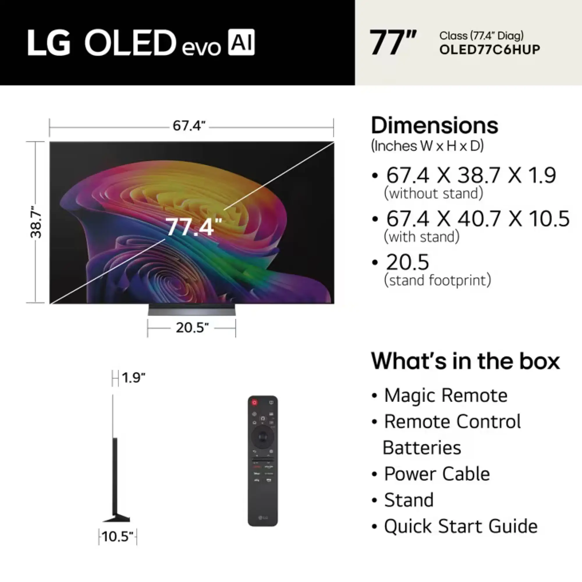 Photo of تەلەفزیۆنی زیرەکی ئێڵ جی 77 ئینج LG OLED evo AI 4K زنجیرەی C6H مۆدێلی 2026 مۆدێلی OLED77C6HUP