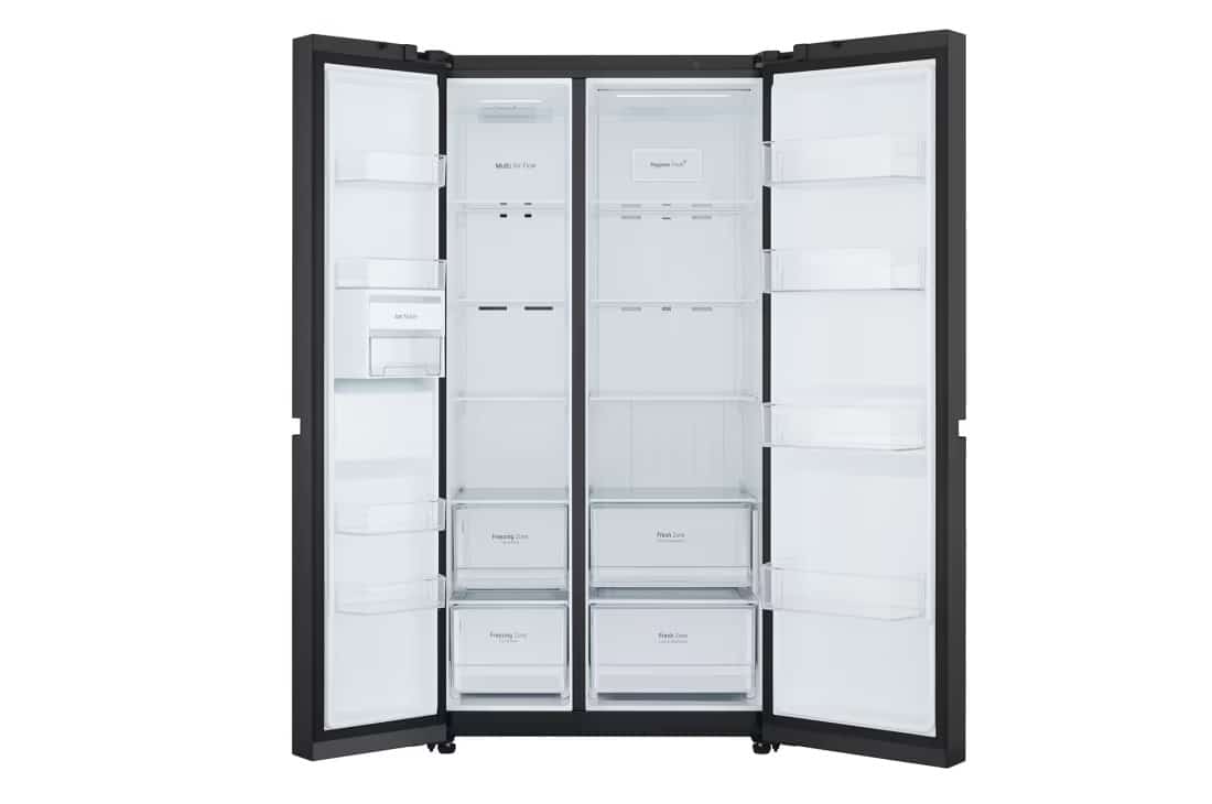 Photo of LG Side by Side 647L Refrigerator, Inverter Compressor, Multi AirFlow, Express Cool, Smart Diagnosis™, Black Glass color