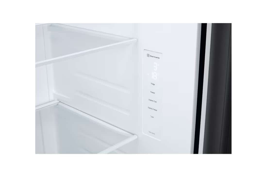 Photo of LG Side by Side 647L Refrigerator, Inverter Compressor, Multi AirFlow, Express Cool, Smart Diagnosis™, Black Glass color