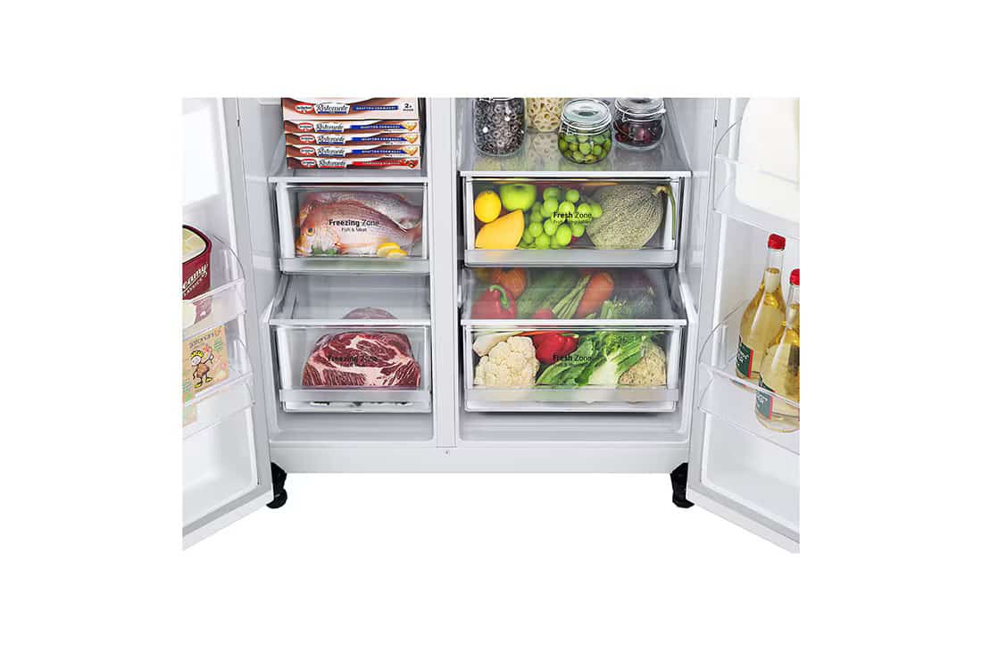 Photo of LG Side by Side 617L Refrigerator, ThinQ™, LINEARCooling™, White color