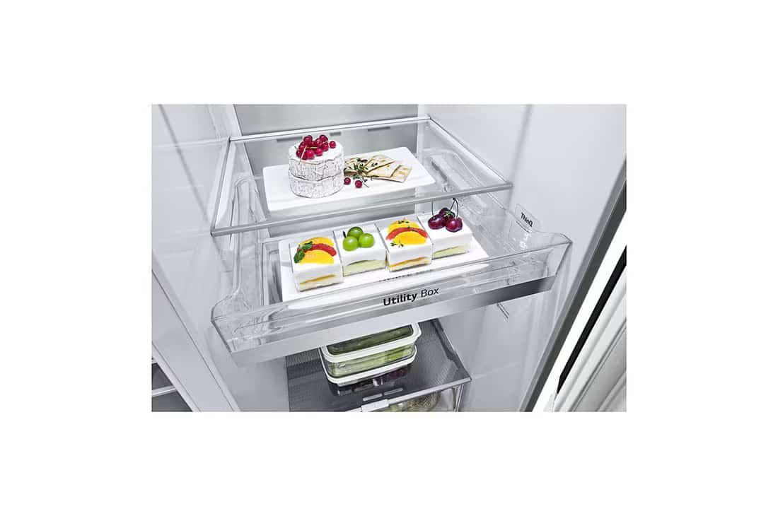 Photo of LG InstaView™ ThinQ™ 611L Side by Side Refrigerator, UVnano™, LINEARCooling™, ThinQ™ in White color