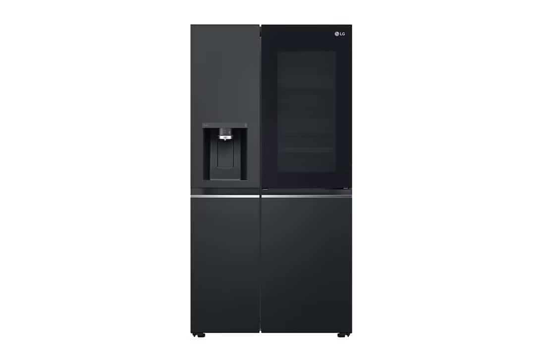 Photo of LG InstaView™ ThinQ™ 617L Side by Side Refrigerator, UVnano™, LINEARCooling™, ThinQ™ in Essence Black Steel