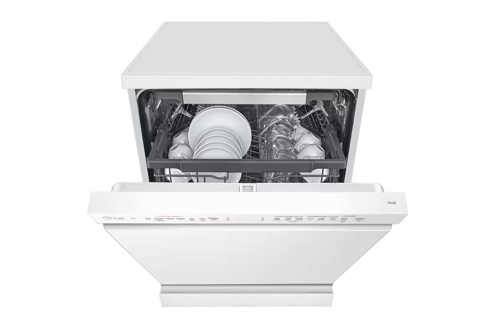 Photo of غسالة صحون إل جي بالبخار ™QuadWash ، لون فضي بلاتيني, 14 طقم، تقنية EasyRack™ Plus، محرك الدفع المباشر، تقنية ThinQ