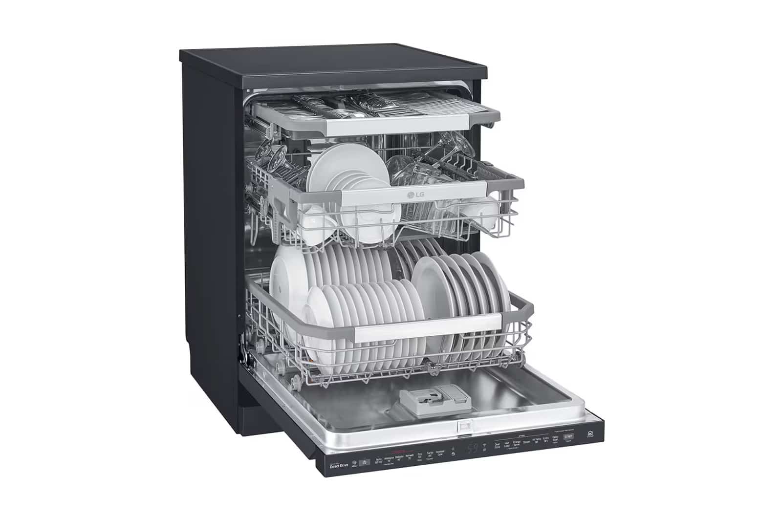 Photo of LG QuadWash™ Matte Black Steam Dishwasher, 14 Place Settings, EasyRack™ Plus, Inverter Direct Drive, ThinQ