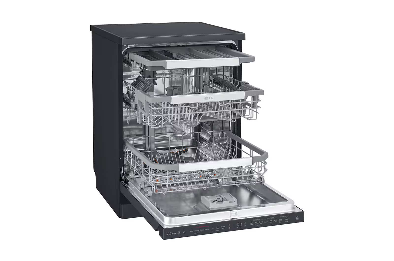 Photo of LG QuadWash™ Matte Black Steam Dishwasher, 14 Place Settings, EasyRack™ Plus, Inverter Direct Drive, ThinQ