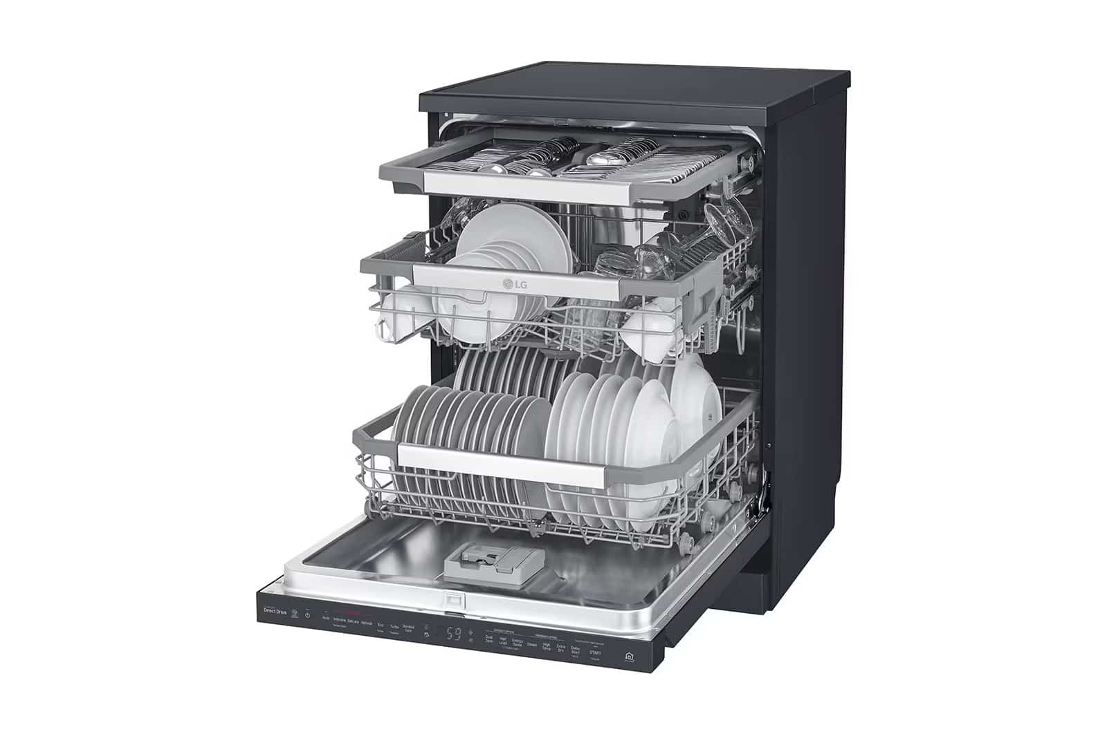 Photo of LG QuadWash™ Matte Black Steam Dishwasher, 14 Place Settings, EasyRack™ Plus, Inverter Direct Drive, ThinQ