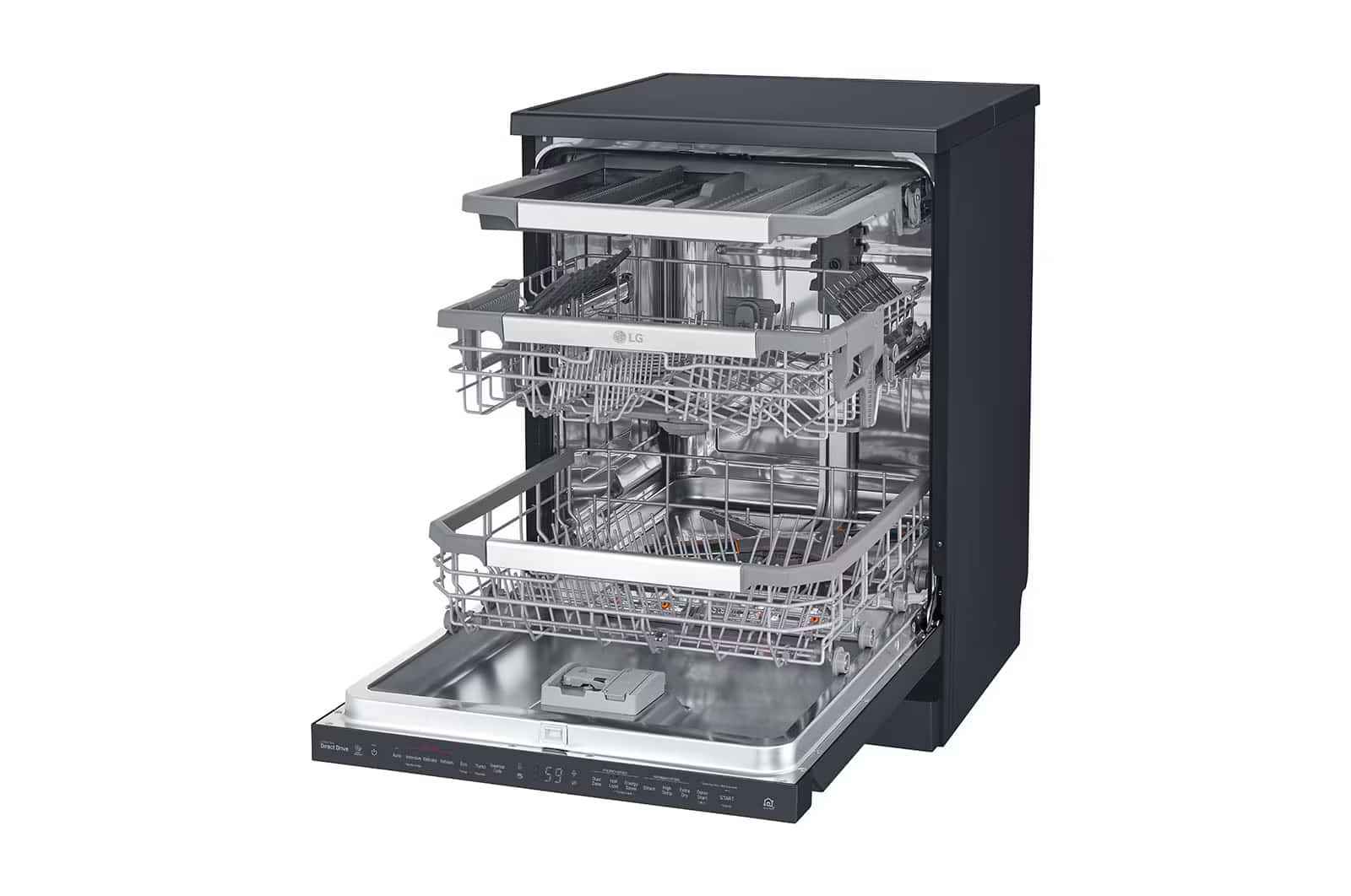 Photo of LG QuadWash™ Matte Black Steam Dishwasher, 14 Place Settings, EasyRack™ Plus, Inverter Direct Drive, ThinQ