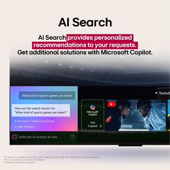 Photo of تلفاز LG UHD AI UA85 مقاس 50 بوصة بدقة 4K، مع ريموت سحري يعمل بالذكاء الاصطناعي، يدعم HDR10، ونظام WebOS25 لعام 2025