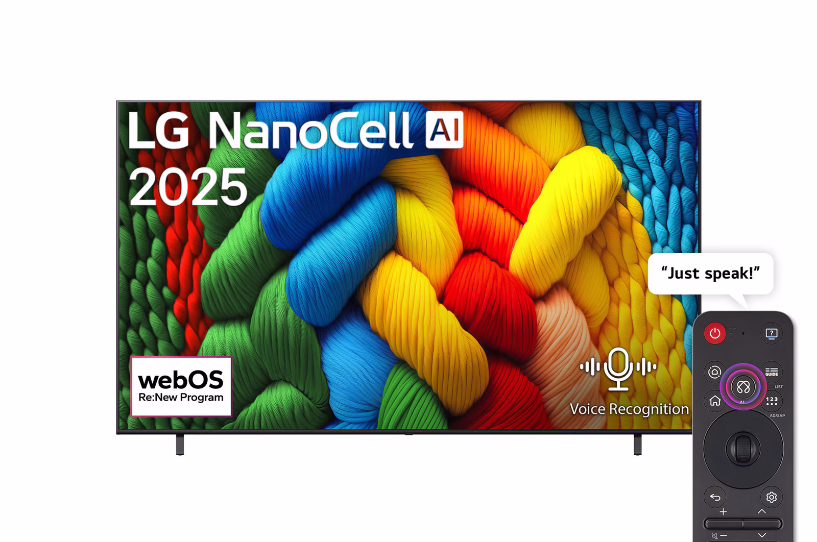 Photo of تلفاز LG NanoCell AI NANO80 مقاس 86 بوصة بدقة 4K، مع ريموت سحري يعمل بالذكاء الاصطناعي، يدعم HDR10، ونظام WebOS25 لعام 2025