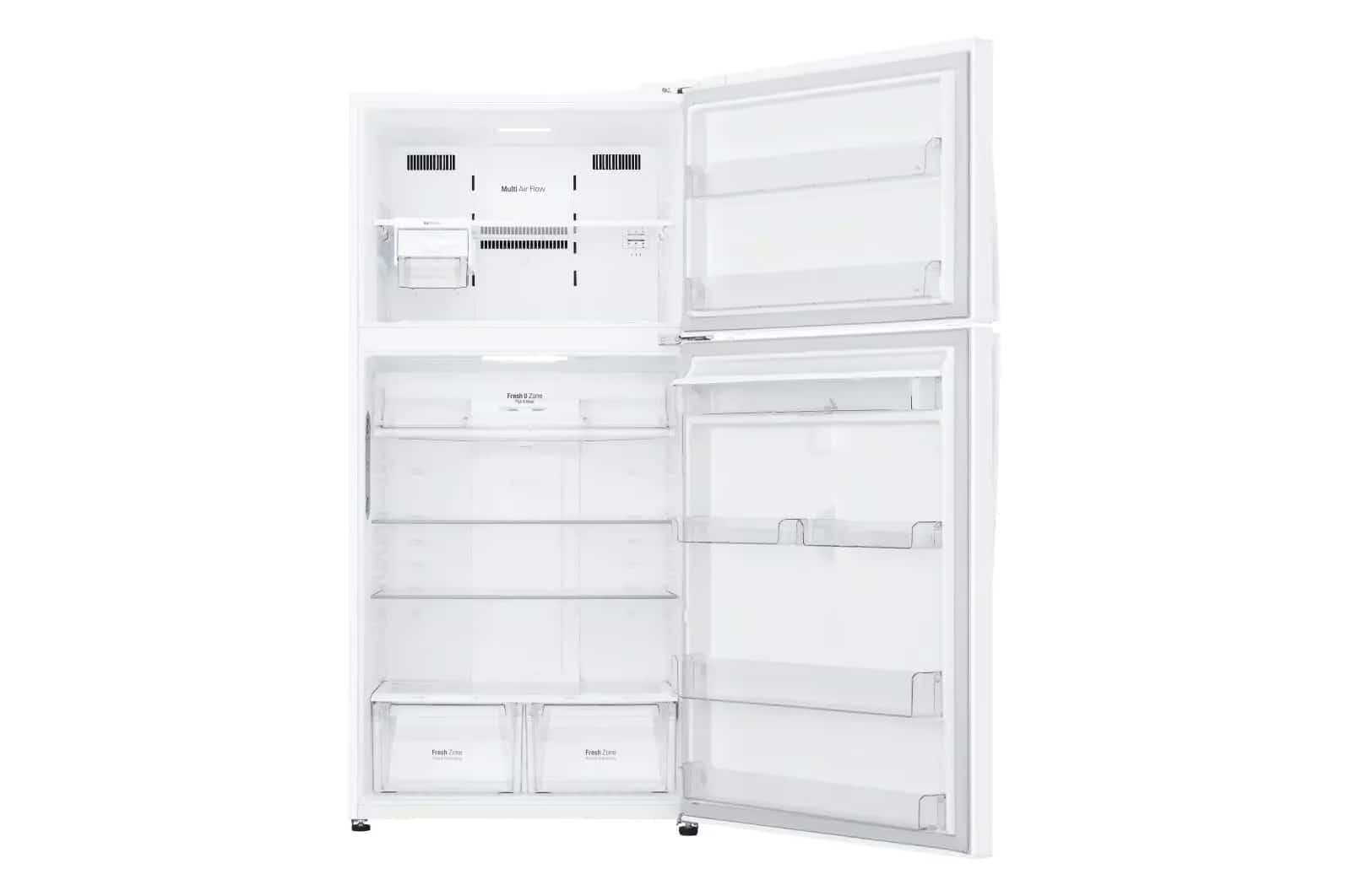 Photo of Top-freezer refrigerator, total capacity of 630 liters, inverter linear compressor, door-to-door cooling, and Hygiene FRESH+™ technology, platinum silver color