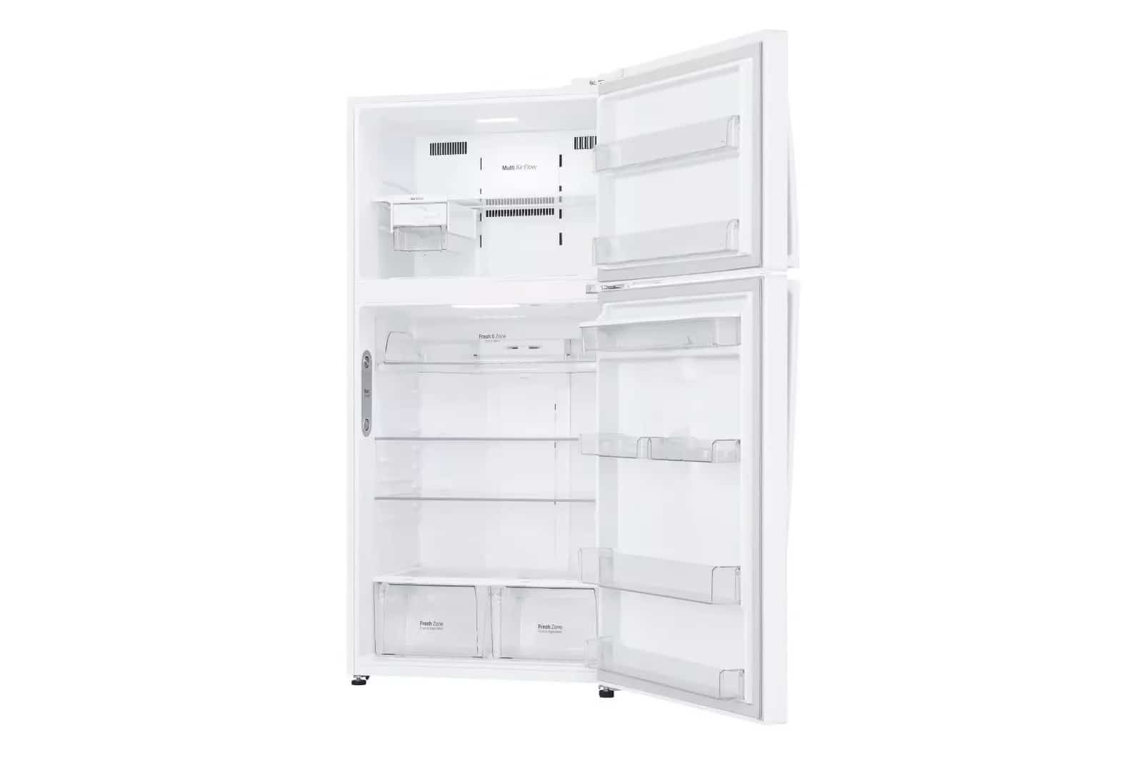 Photo of Top-freezer refrigerator, total capacity of 630 liters, inverter linear compressor, door-to-door cooling, and Hygiene FRESH+™ technology, platinum silver color