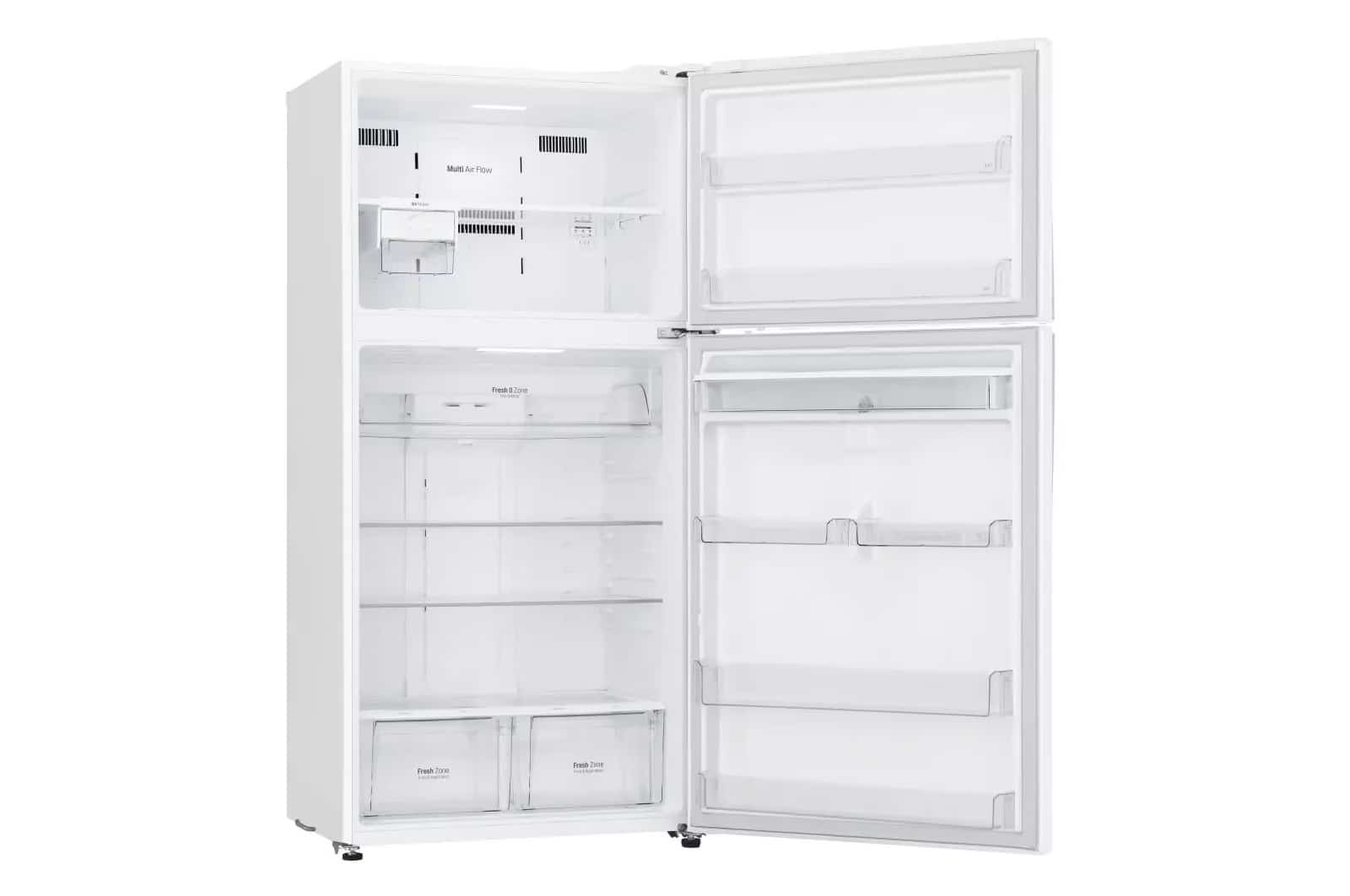 Photo of Top-freezer refrigerator, total capacity of 630 liters, inverter linear compressor, door-to-door cooling, and Hygiene FRESH+™ technology, platinum silver color