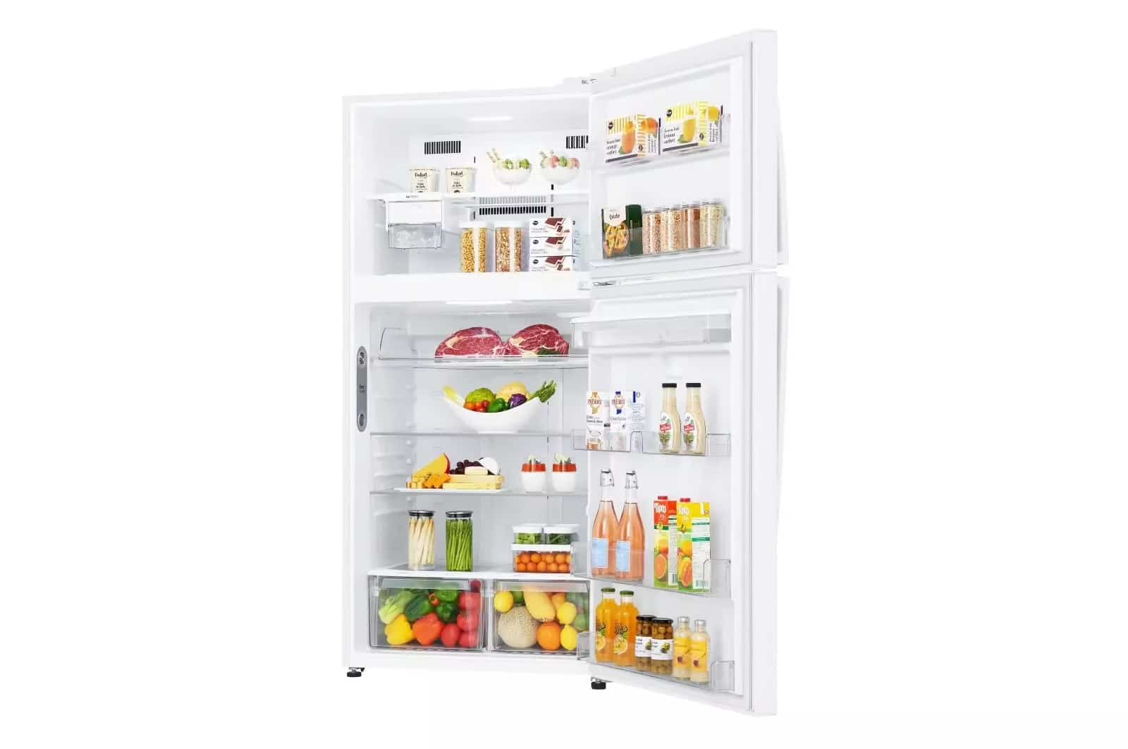 Photo of Top-freezer refrigerator, total capacity of 630 liters, inverter linear compressor, door-to-door cooling, and Hygiene FRESH+™ technology, platinum silver color