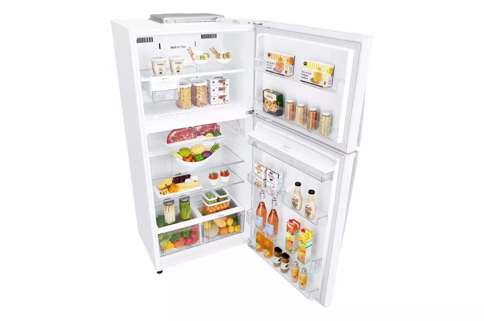 Photo of Top-freezer refrigerator, total capacity of 630 liters, inverter linear compressor, door-to-door cooling, and Hygiene FRESH+™ technology, platinum silver color