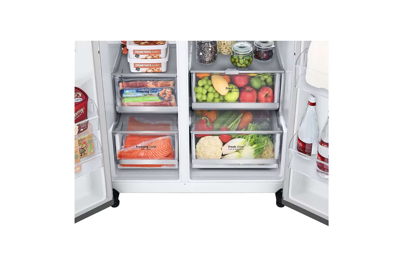 Photo of LG InstaView™ ThinQ™ 611L Side by Side Refrigerator, UVnano™, LINEARCooling™, ThinQ™ in Silver color