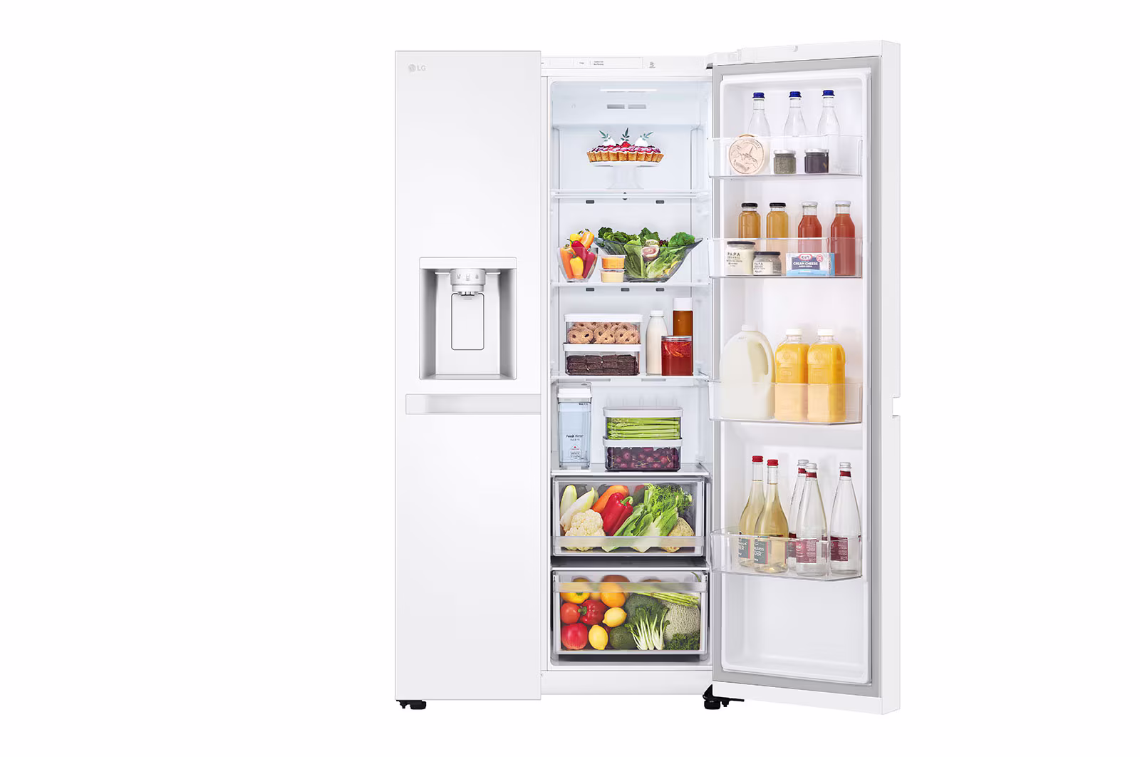 Photo of LG Side by Side 625L Refrigerator, Smart Diagnosis™, LINEARCooling™, Essense White​