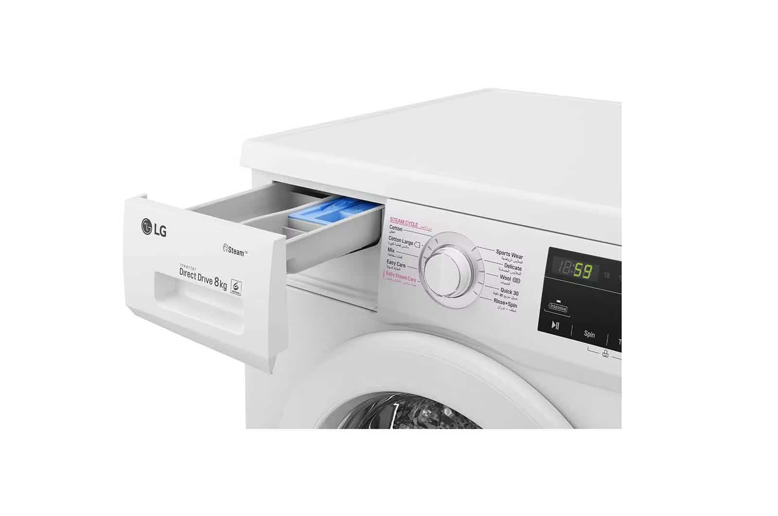 Photo of Front Load Washer 8kg, Direct Drive Motor, Smart Diagnosis, White Color