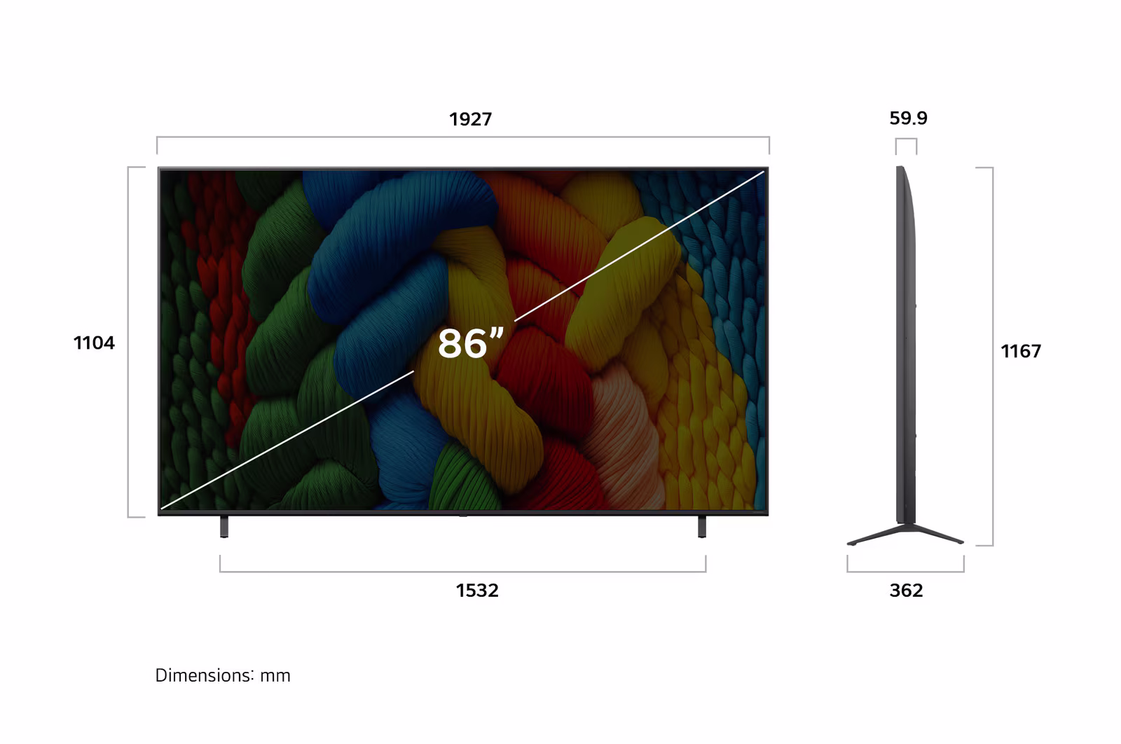 Photo of 86 inch LG NanoCell AI NANO80 4K Smart TV AI Magic remote HDR10 webOS25 2025