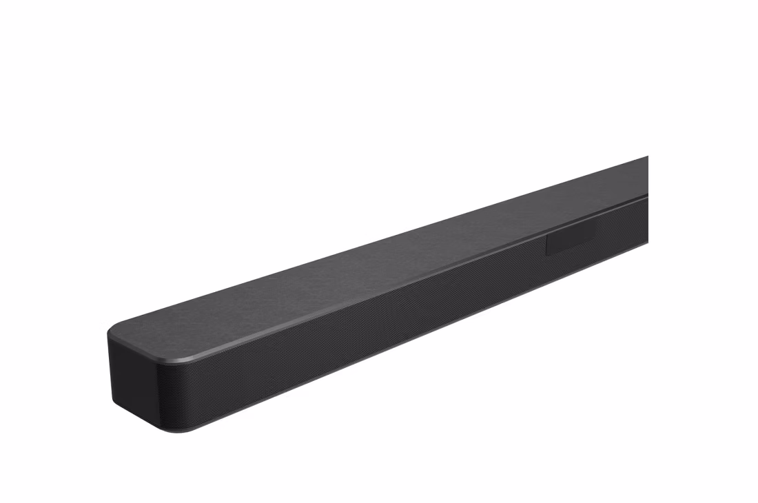 Photo of LG speakers, 400W 2.1ch, DTS Virtual:X and AI Sound Pro technologies.