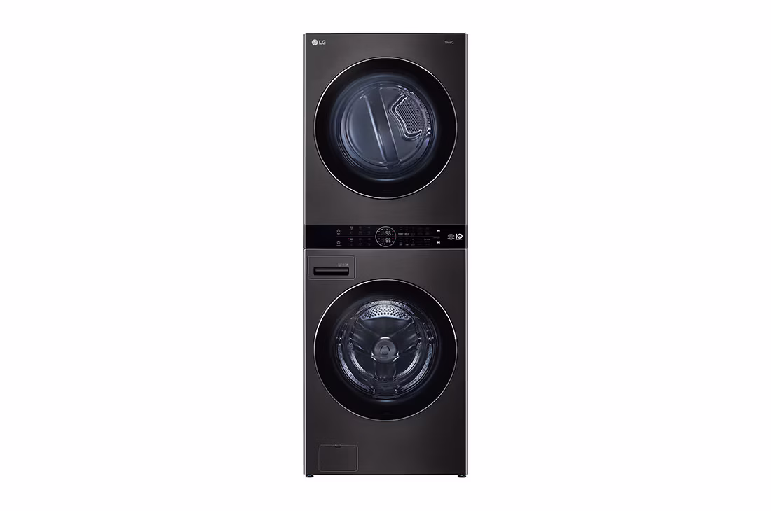 Photo of Single Unit Front Load 17/16kg LG WashTower™ with Centre Control™, Black Steel Color