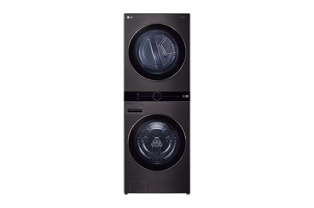 Photo of Single Unit Front Load 17/16kg LG WashTower™ with Centre Control™, Black Steel Color