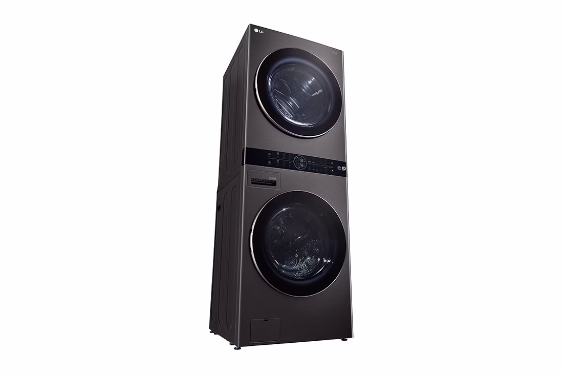 Photo of Single Unit Front Load 17/16kg LG WashTower™ with Centre Control™, Black Steel Color