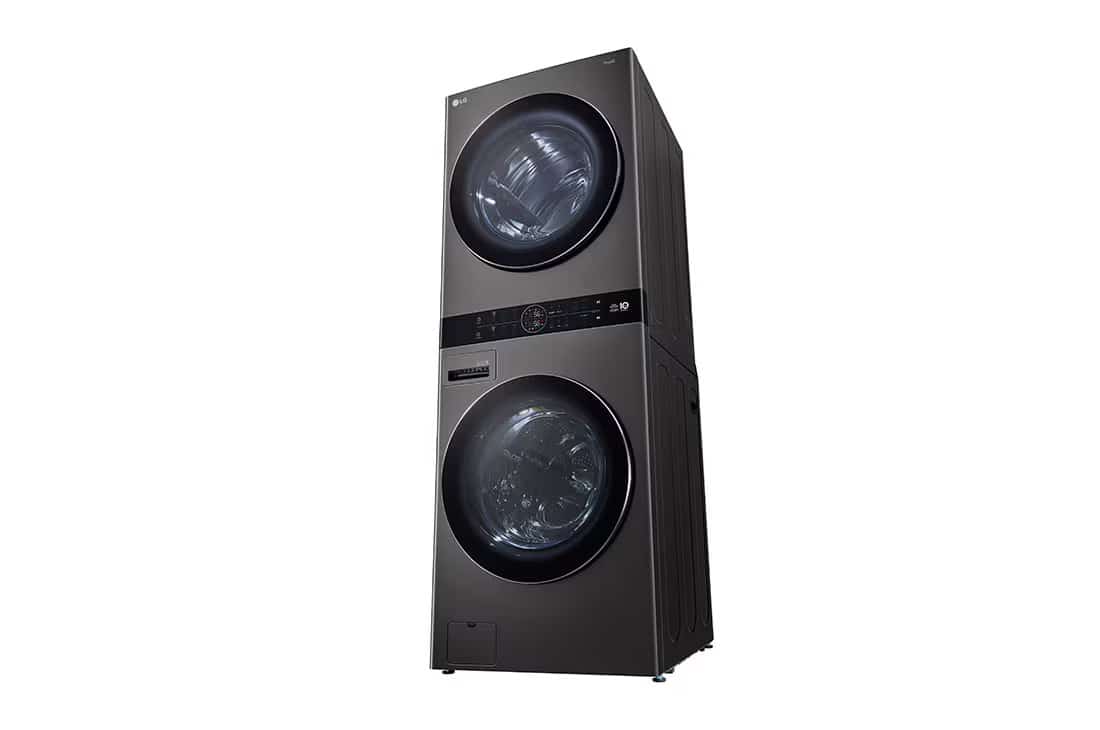 Photo of Single Unit Front Load 17/16kg LG WashTower™ with Centre Control™, Black Steel Color