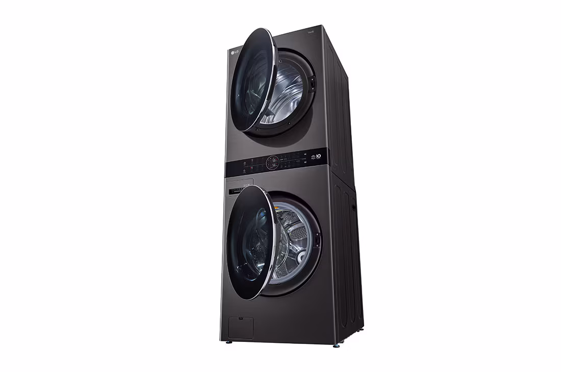 Photo of Single Unit Front Load 17/16kg LG WashTower™ with Centre Control™, Black Steel Color