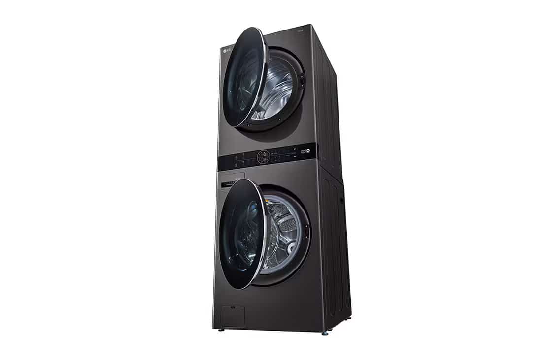 Photo of Single Unit Front Load 17/16kg LG WashTower™ with Centre Control™, Black Steel Color