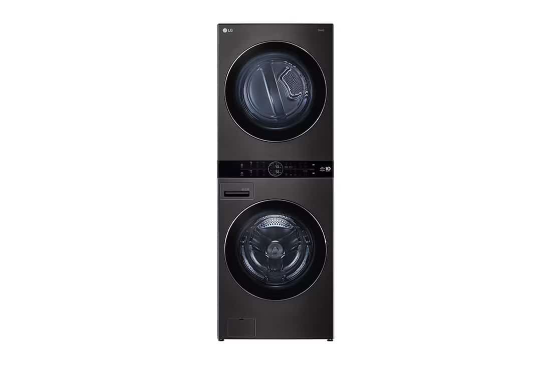 Photo of Single Unit Front Load 21/16kg LG WashTower™ with Centre Control™, Black Steel color