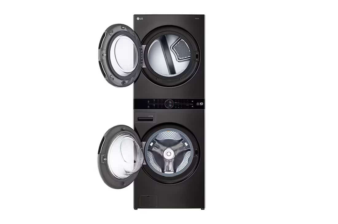 Photo of Single Unit Front Load 21/16kg LG WashTower™ with Centre Control™, Black Steel color