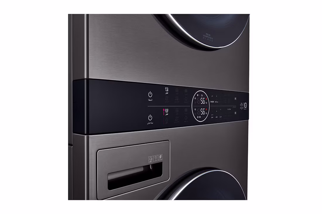 Photo of Single Unit Front Load 21/16kg LG WashTower™ with Centre Control™, Black Steel color