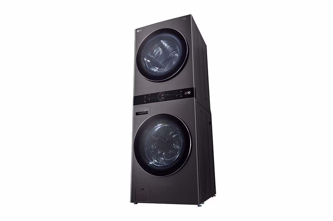 Photo of Single Unit Front Load 21/16kg LG WashTower™ with Centre Control™, Black Steel color