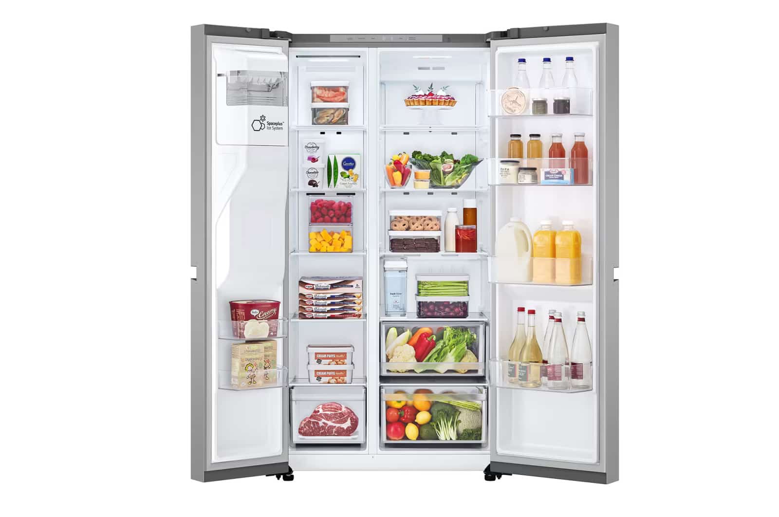 Photo of LG Side by Side 625L Refrigerator, Smart Diagnosis™, LINEARCooling™, Prime Silver