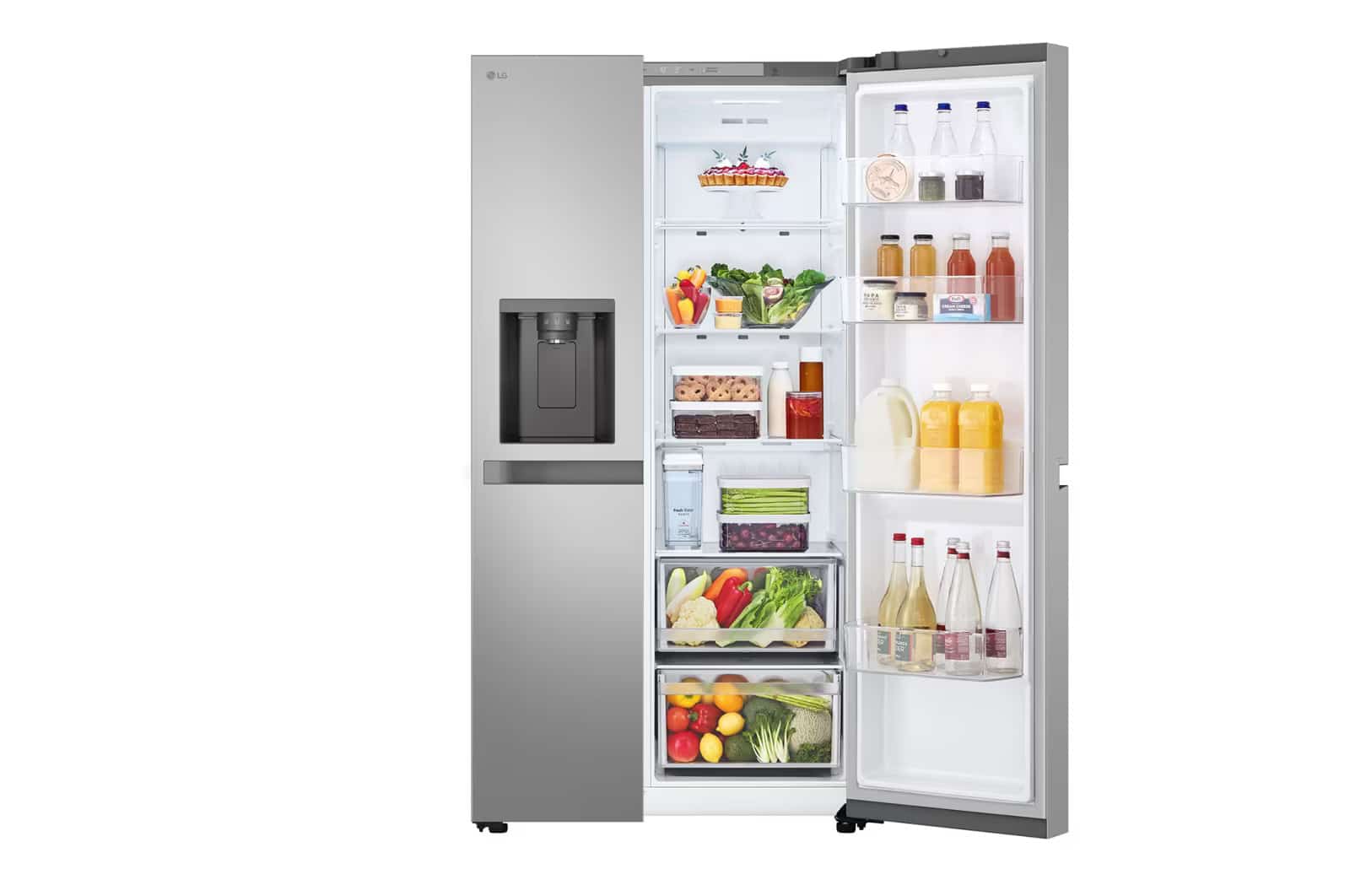 Photo of LG Side by Side 625L Refrigerator, Smart Diagnosis™, LINEARCooling™, Prime Silver