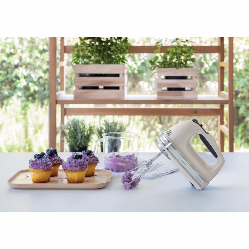 Photo of KitchenAid 9-Speed Hand Mixer, Color: Almond Cream | 5KHM9212