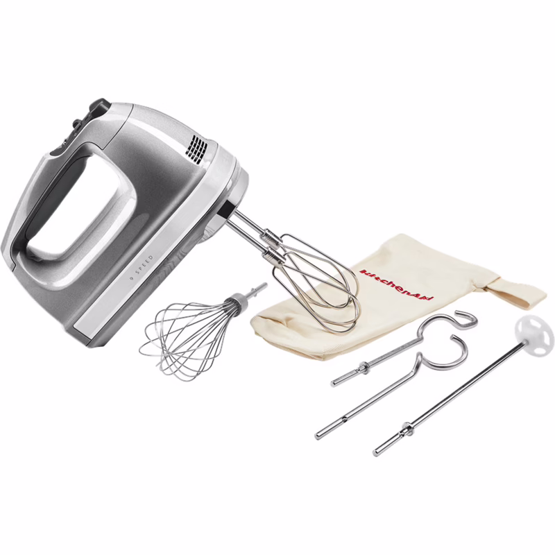 Photo of KitchenAid 9-Speed Hand Mixer, Color: CONTOUR SILVER| 5KHM9212ECU