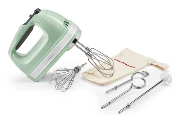 Photo of KitchenAid 9-Speed Hand Mixer, Color: PISTACHIO| 5KHM9212EPT