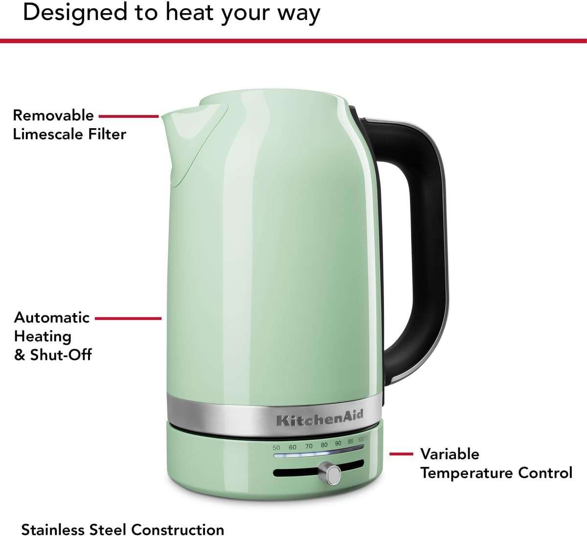 Photo of KitchenAid Stella 1.7L Electric Kettle, Color: PISTACHIO| 5KEK1701EPT