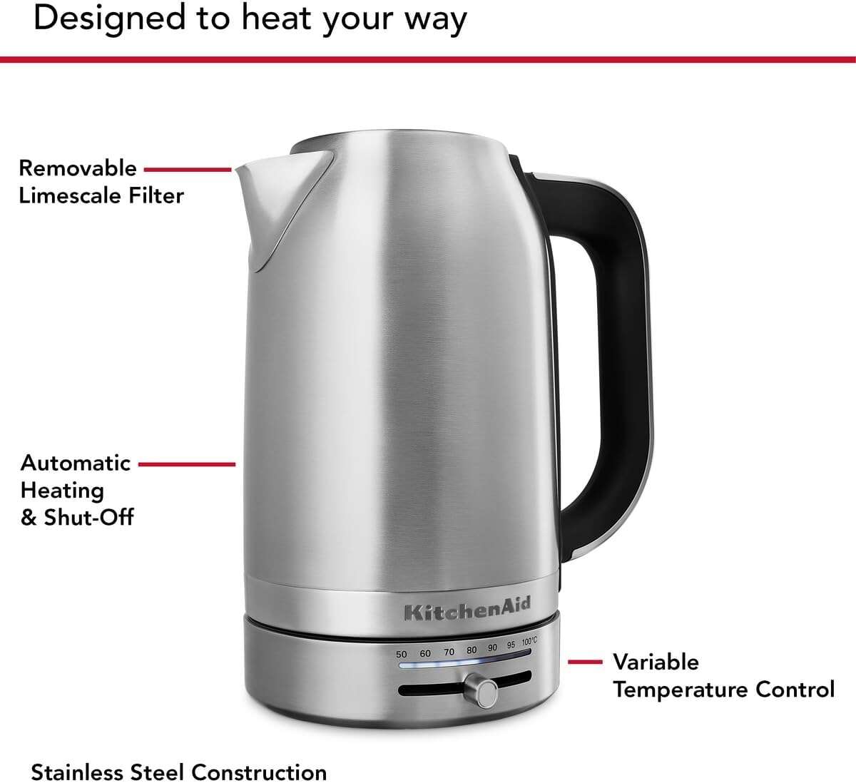 Photo of KitchenAid Stella 1.7L Electric Kettle, Color: STAINLESS STEEL| 5KEK1701ESX