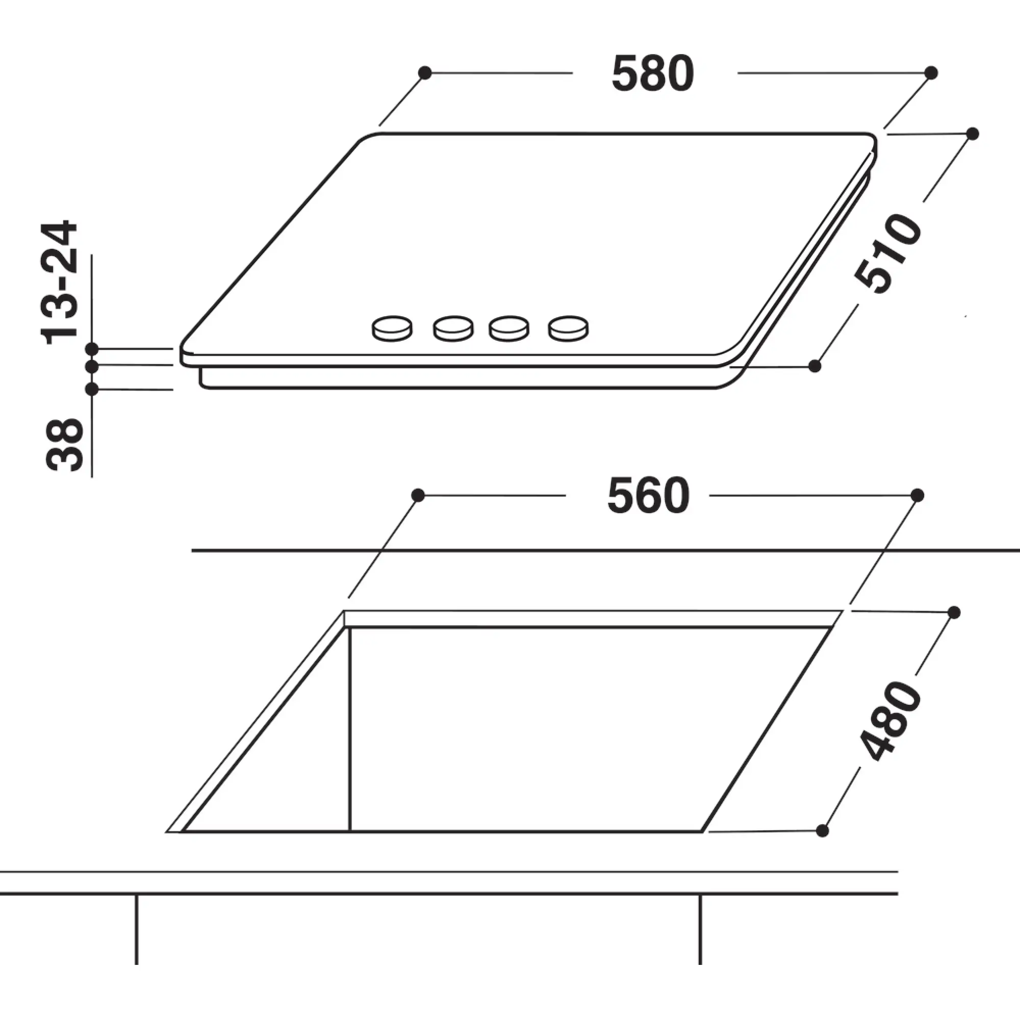 Photo of طباخ غاز ويرلبول: 4 شعلات- AKR 353/IX