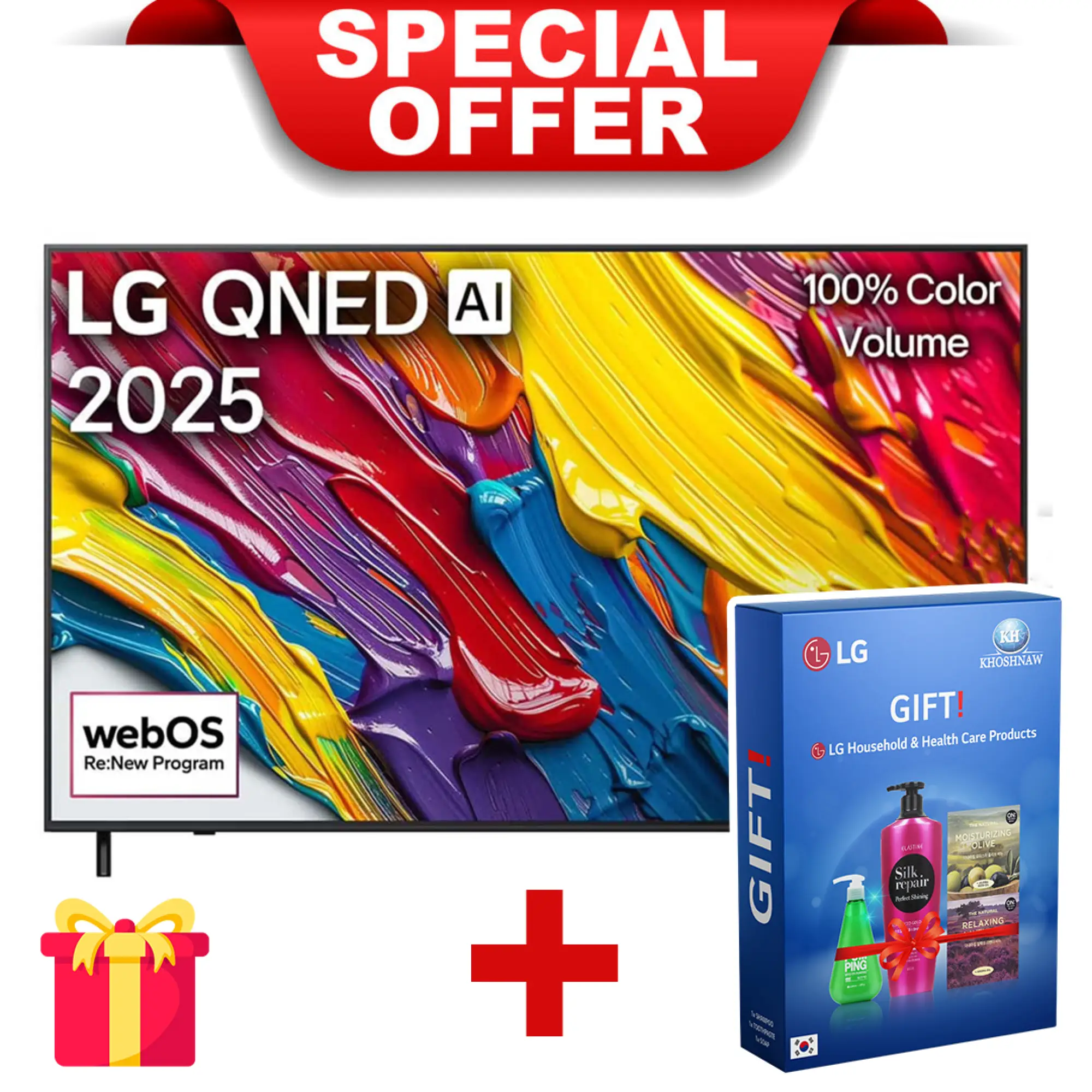 Photo of تلفزيون LG QNED AI QNED82 4K Smart TV مقاس 55 بوصة المدعوم بجهاز التحكم AI Magic remote وميزة HDR10 وواجهة webOS25 طراز عام 2025