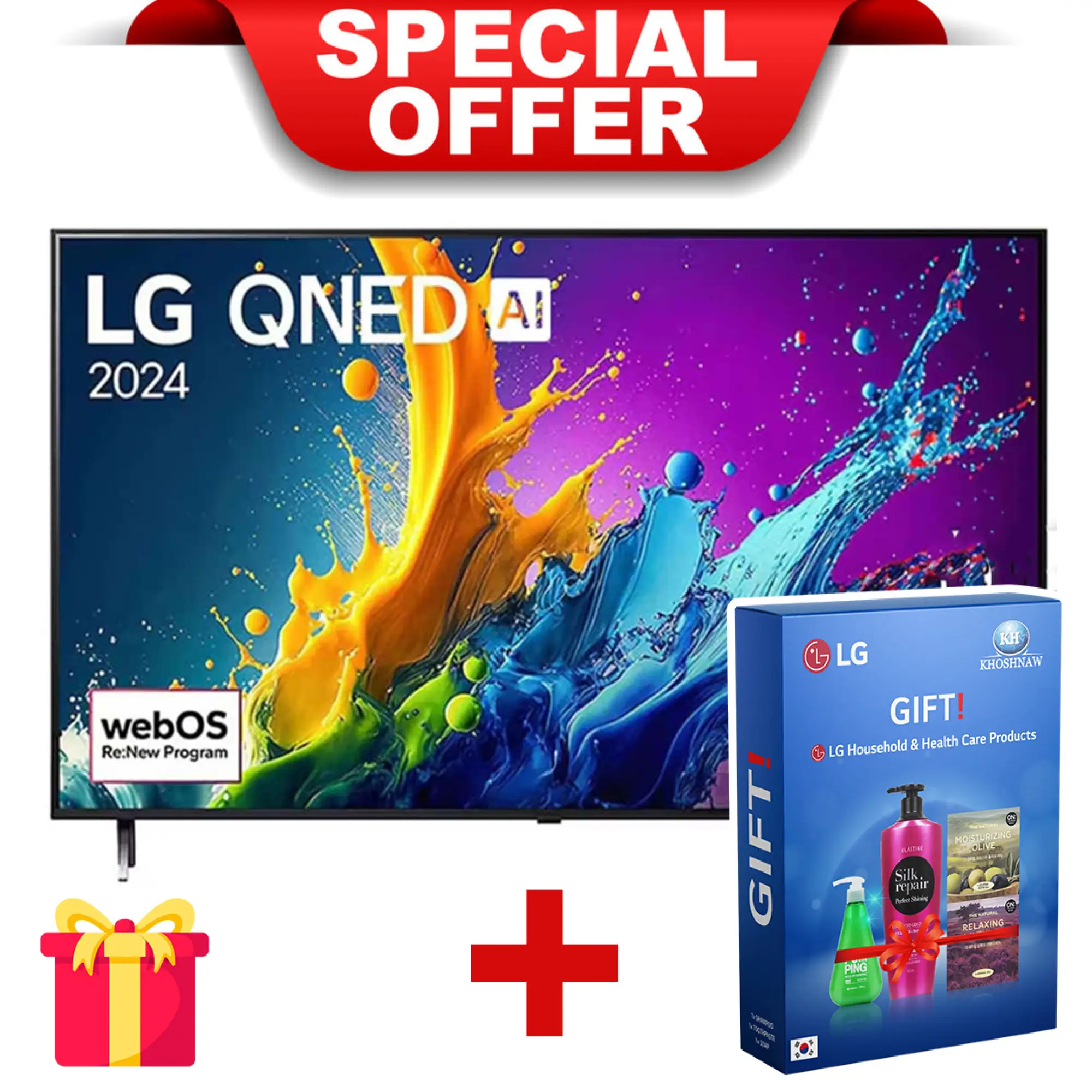 Photo of تلفزيون LG QNED QNED80T 4K الذكي مقاس 55 بوصة المدعوم بجهاز التحكم AI Magic remote وميزة HDR10 وواجهة webOS24 طراز عام 2024