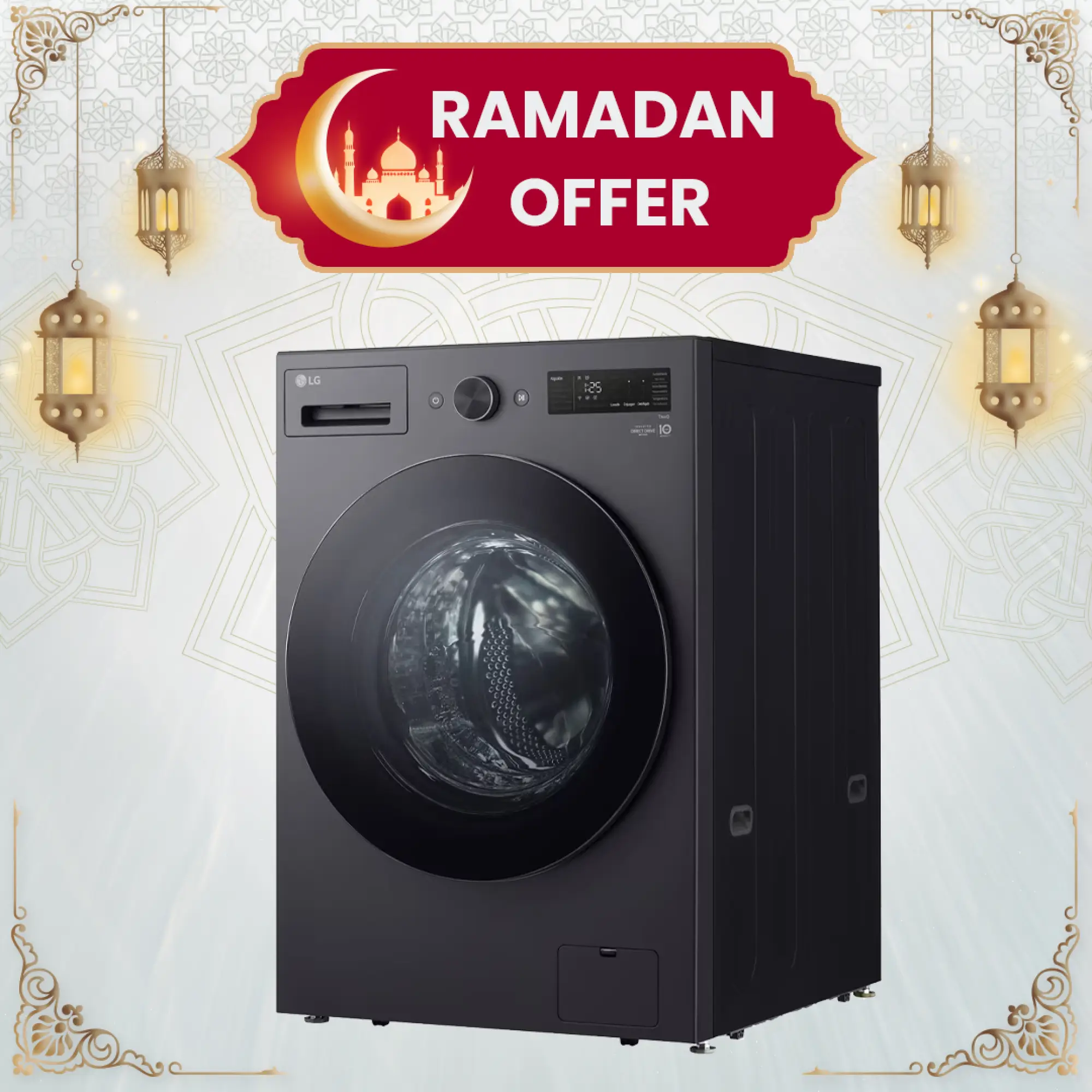 Photo of غسالة LG، سعة 20/10 كیلو، مع تقنية AI DD™، البخار (Steam™)، و TurboWash™ 360، لون رمادي داكن