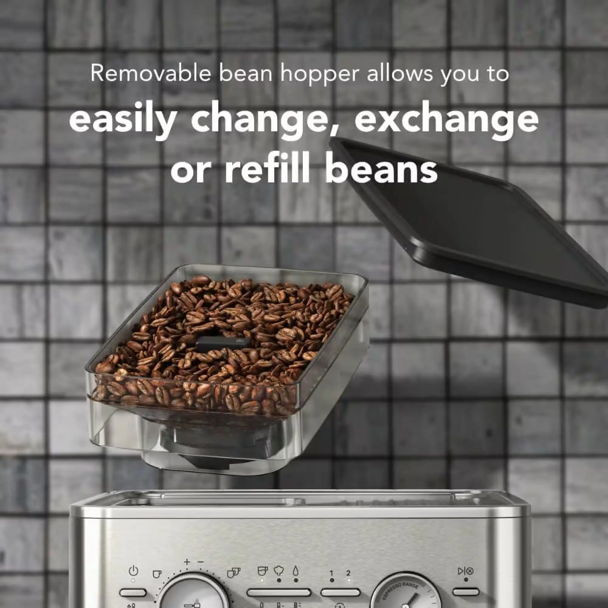 Photo of ماكينة إسبريسو كيتشن آيد شبه الأوتوماتيكية مع مطحنة مدمجة - موديل 5KES6551BSX - ستانلس ستيل | 5KES6551BSX