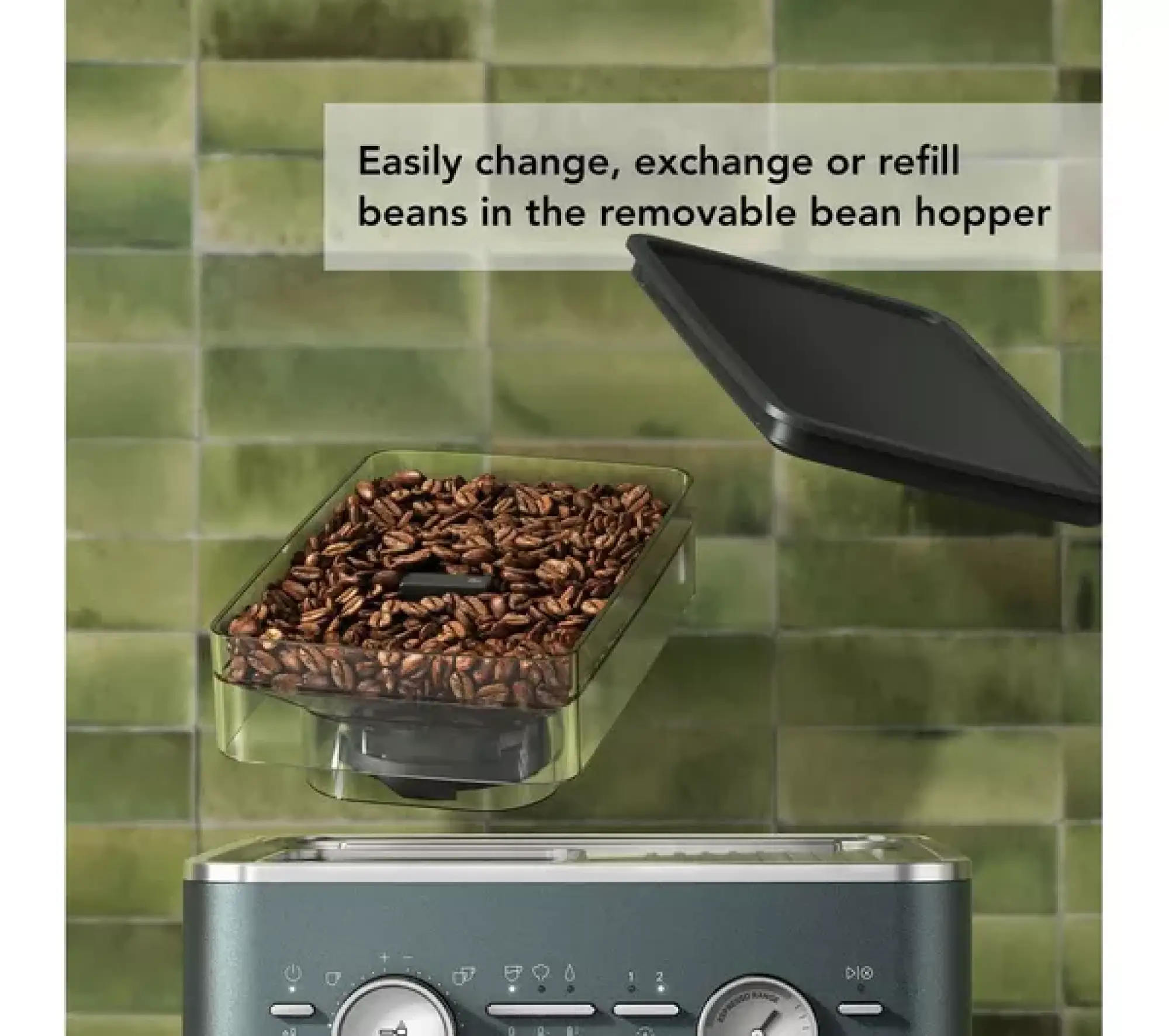 Photo of صانعة القهوة شبه الأوتوماتيكية كيتشن إيد لون أخضر غامق (جونيبر) 5KES6551BJP